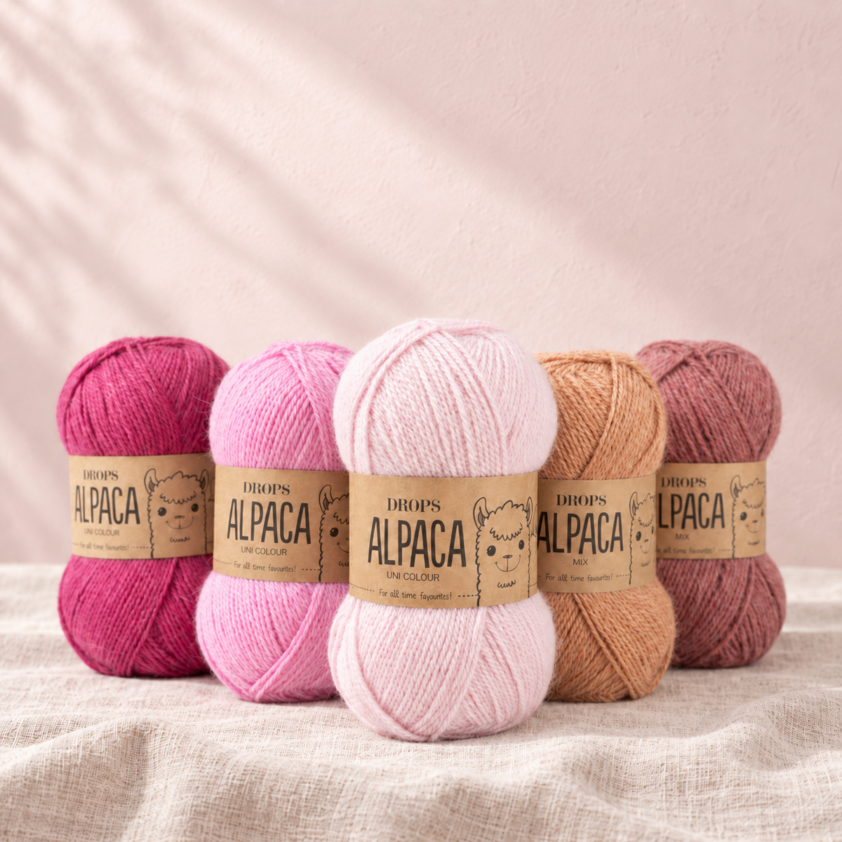 Włóczki DROPS Alpaca w różowych i ciepłych odcieniach